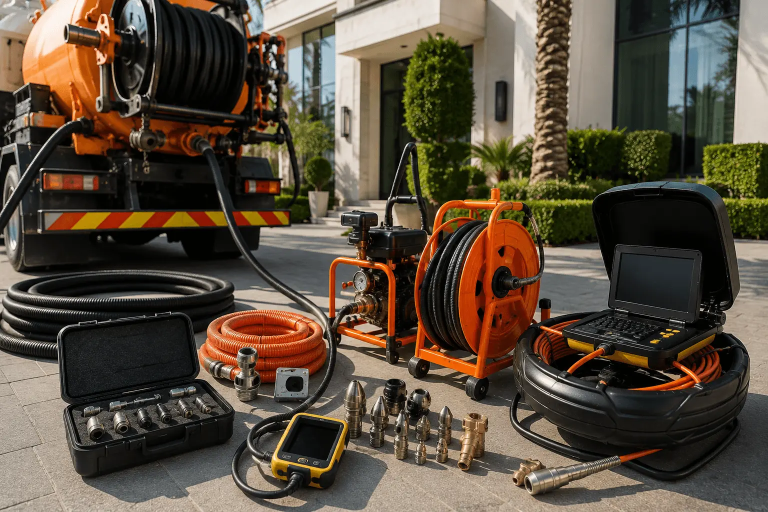 Drainage cleaning equipment at a Dubai property